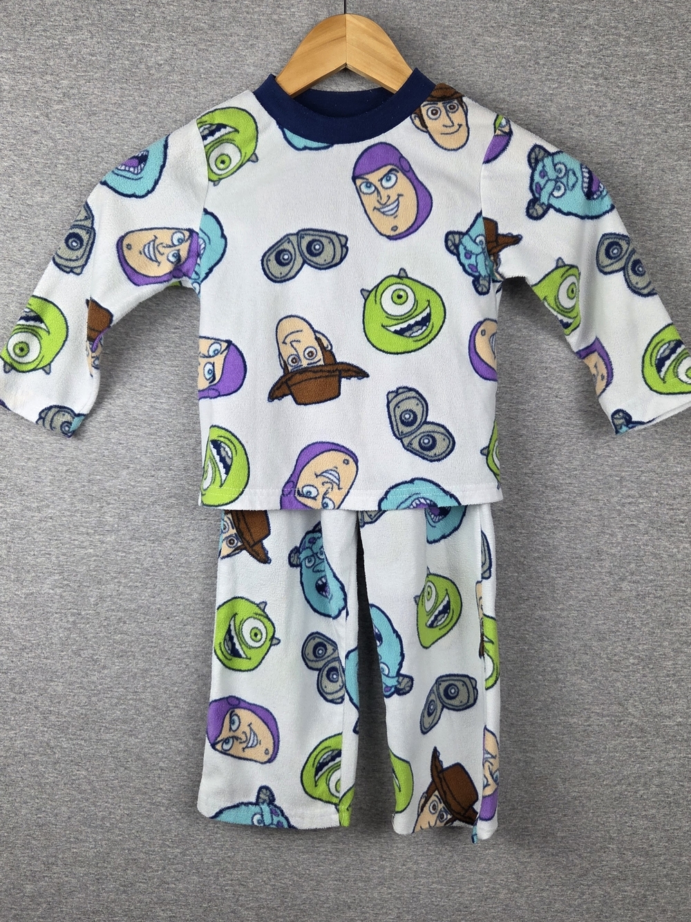 Size 4 Boys Toy Story And Monsters Inc. Fleece Pajamas Two-piece Multicolor
